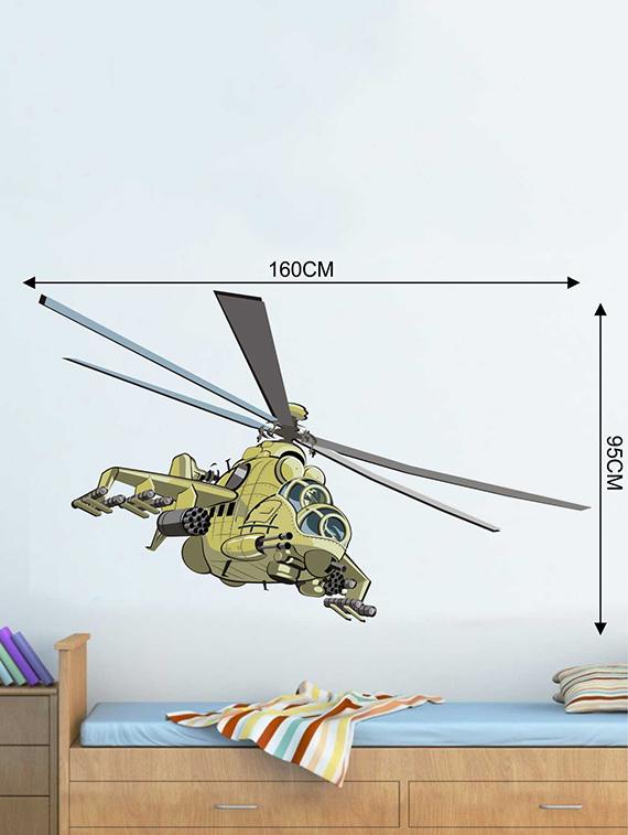 Rawpockets Wall Decals ' Helicopter Wall Sticker ' Wall stickers (PVC Vinyl) Multicolour - 15733206 - Zoom Image - 2