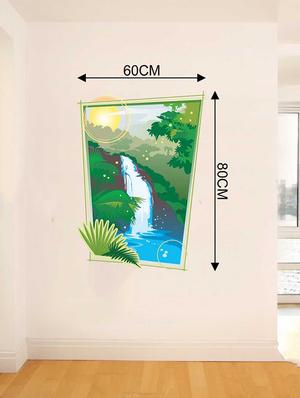 Rawpockets Wall Decals ' Nature Falls Wall Sticker ' Wall stickers (PVC Vinyl) Multicolour - 15733212 - Standard Image - 2