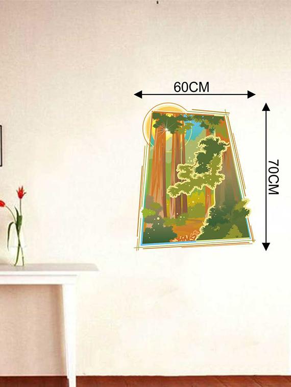 Rawpockets Wall Decals ' Nature Forest Wall Sticker ' Wall stickers (PVC Vinyl) Multicolour - 15733213 - Zoom Image - 2