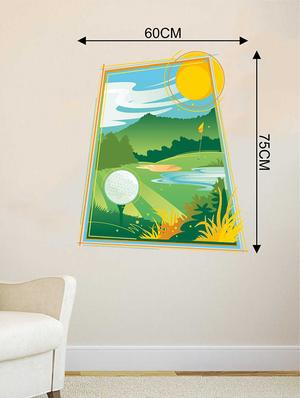 Rawpockets Wall Decals ' Golf Play Ground Wall Sticker ' Wall stickers (PVC Vinyl) Multicolour - 15733216 - Standard Image - 2