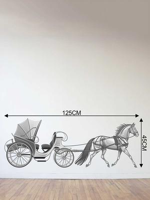 Rawpockets Wall Decals ' Horse Cart Wall Sticker ' Wall stickers (PVC Vinyl) Multicolour - 15733219 - Standard Image - 2