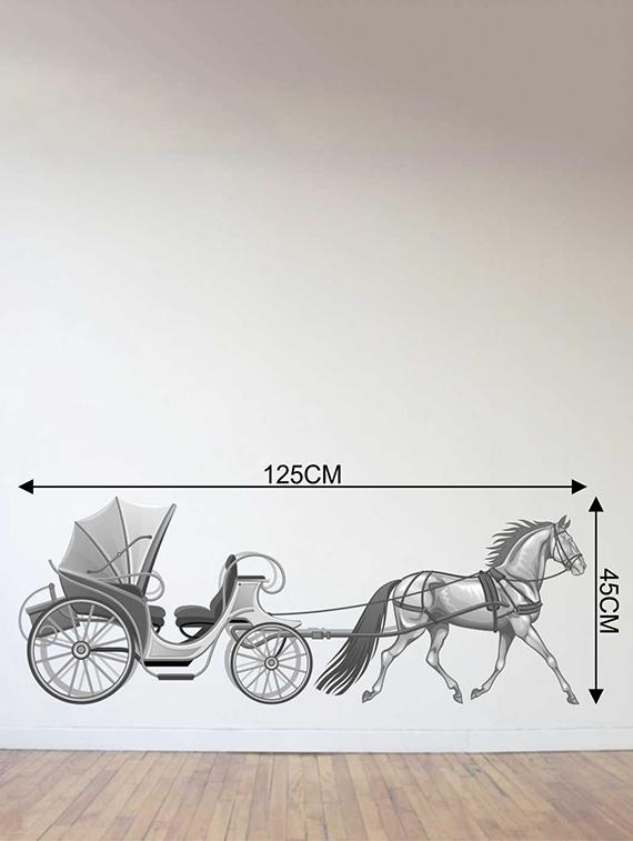 Rawpockets Wall Decals ' Horse Cart Wall Sticker ' Wall stickers (PVC Vinyl) Multicolour - 15733219 - Zoom Image - 2