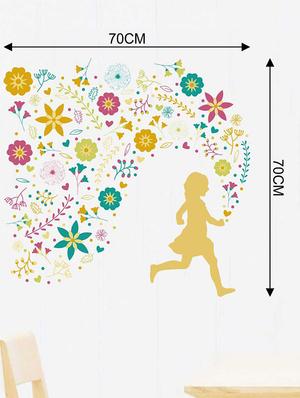 Rawpockets Wall Decals ' Flower n Girl Wall Sticker ' Wall stickers (PVC Vinyl) Multicolour - 15733221 - Standard Image - 2