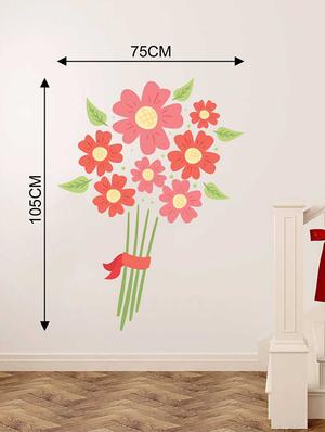 Rawpockets Wall Decals ' Beautiful Flower Bouquet Wall Sticker ' Wall stickers (PVC Vinyl) Multicolour - 15733226 - Standard Image - 2