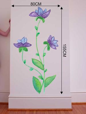 Rawpockets Wall Decals ' Violet Flower Wall Sticker ' Wall stickers (PVC Vinyl) Multicolour - 15733228 - Standard Image - 2