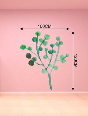Rawpockets Wall Decals ' Green Watercolor Flower Wall Sticker ' Wall stickers (PVC Vinyl) Multicolour - 15733233 - Standard Image - 2