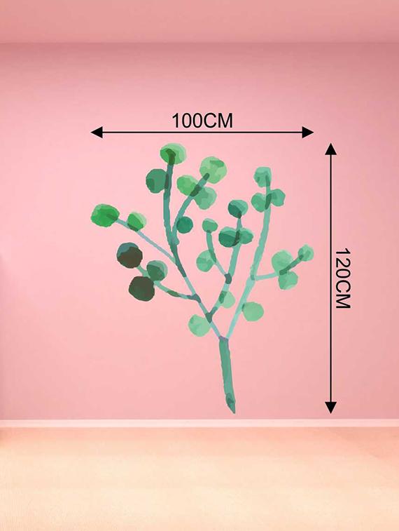 Rawpockets Wall Decals ' Green Watercolor Flower Wall Sticker ' Wall stickers (PVC Vinyl) Multicolour - 15733233 - Zoom Image - 2