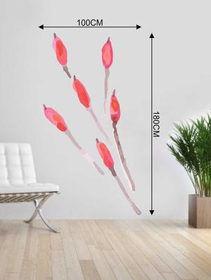 Rawpockets Wall Decals ' Red Watercolor flower Wall Sticker ' Wall stickers (PVC Vinyl) Multicolour - 15733234 - Standard Image - 2
