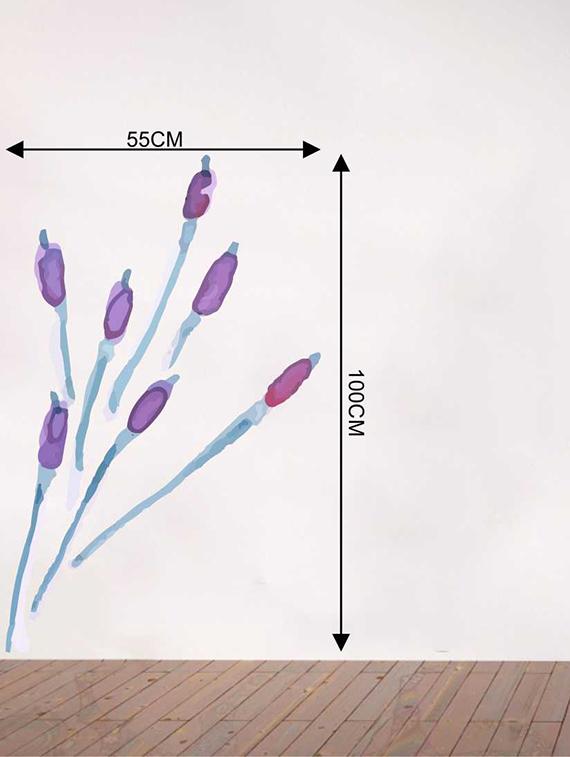 Rawpockets Wall Decals ' Purple Watecolor Flower Wall Sticker ' Wall stickers (PVC Vinyl) Multicolour - 15733235 - Zoom Image - 2