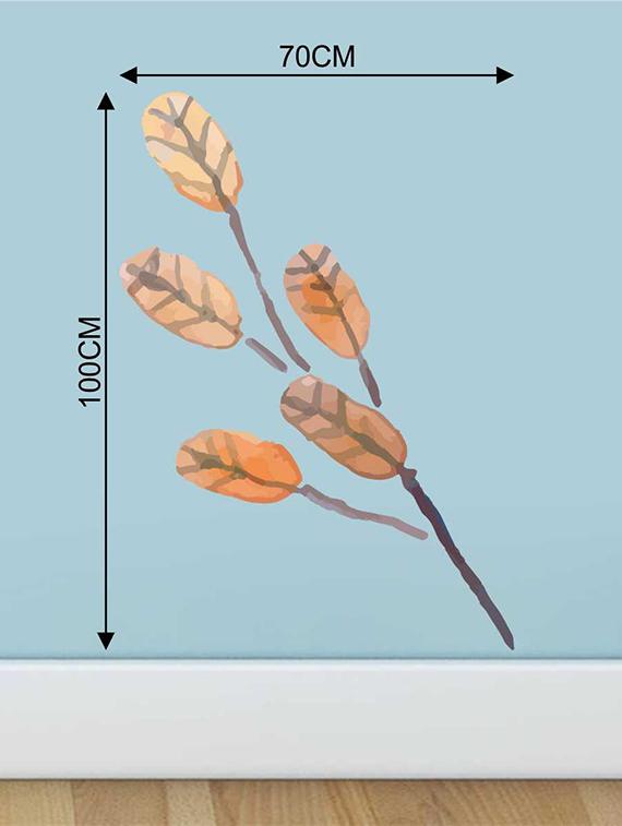 Rawpockets Wall Decals ' Orange Watercolor Leaf Wall Sticker ' Wall stickers (PVC Vinyl) Multicolour - 15733236 - Zoom Image - 2
