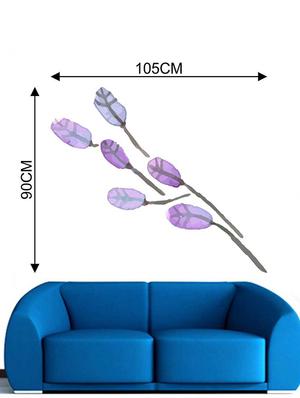 Rawpockets Wall Decals ' Purple Watercolor Leaf Wall Sticker ' Wall stickers (PVC Vinyl) Multicolour - 15733238 - Standard Image - 2
