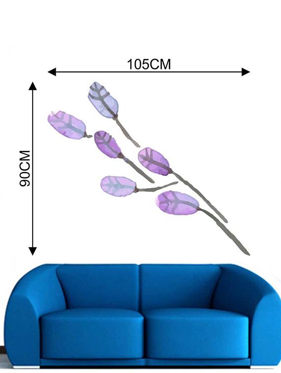 Rawpockets Wall Decals ' Purple Watercolor Leaf Wall Sticker ' Wall stickers (PVC Vinyl) Multicolour - 15733238 - Zoom Image - 2