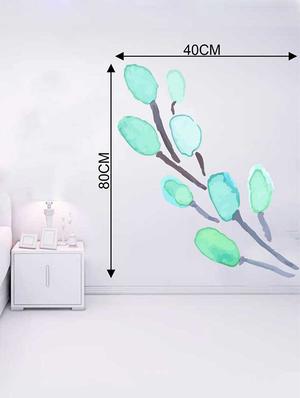 Rawpockets Wall Decals ' Green Shade Modern Flower Wall Sticker ' Wall stickers (PVC Vinyl) Multicolour - 15733239 - Standard Image - 2