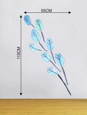 Rawpockets Wall Decals ' Blue Watercolor Leaf Wall Sticker ' Wall stickers (PVC Vinyl) Multicolour - 15733240 - Standard Image - 2