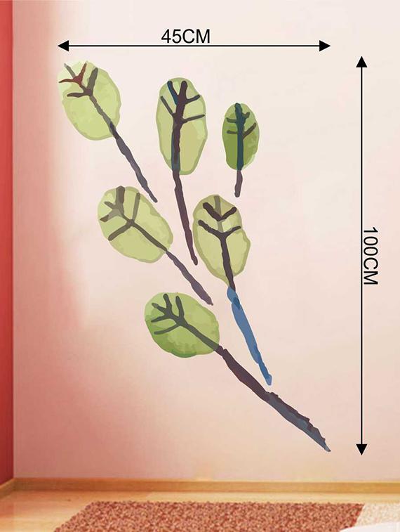 Rawpockets Wall Decals ' Brown Watercolor Leaf Wall Sticker ' Wall stickers (PVC Vinyl) Multicolour - 15733241 - Zoom Image - 2