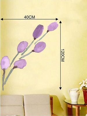 Rawpockets Wall Decals ' Purple Tulip Flower Wall Sticker ' Wall stickers (PVC Vinyl) Multicolour - 15733242 - Standard Image - 2