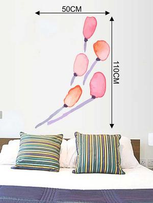Rawpockets Wall Decals ' Red Tulip Flower and Blue Stem Wall Sticker ' Wall stickers (PVC Vinyl) Multicolour - 15733246 - Standard Image - 2