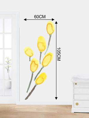 Rawpockets Wall Decals ' Yellow Modern Flower Wall Sticker ' Wall stickers (PVC Vinyl) Multicolour - 15733248 - Standard Image - 2