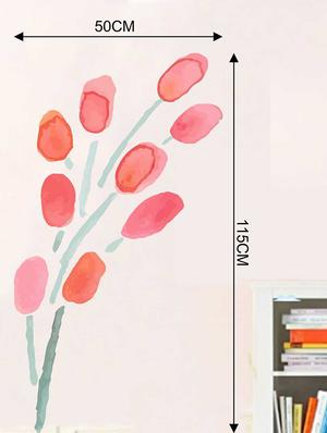 Rawpockets Wall Decals ' Pink Modern Flower Wall Sticker ' Wall stickers (PVC Vinyl) Multicolour - 15733250 - Standard Image - 2