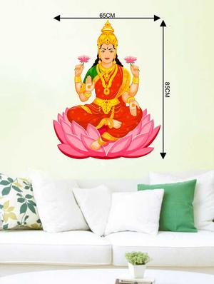 Rawpockets Wall Decals ' Goddess Lakshmi Wall Sticker ' Wall stickers (PVC Vinyl) Multicolour - 15733251 - Standard Image - 2