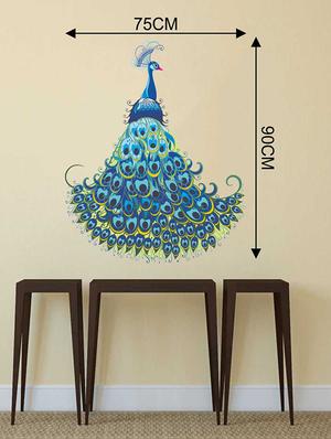 Rawpockets Wall Decals ' Peacock Bird Wall Sticker ' Wall stickers (PVC Vinyl) Multicolour - 15733252 - Standard Image - 2
