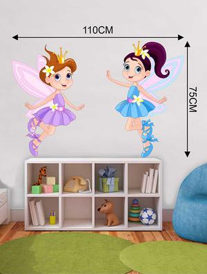 Rawpockets Wall Decals ' Two Kids Angels Wall Sticker ' Wall stickers (PVC Vinyl) Multicolour - 15733257 - Standard Image - 2