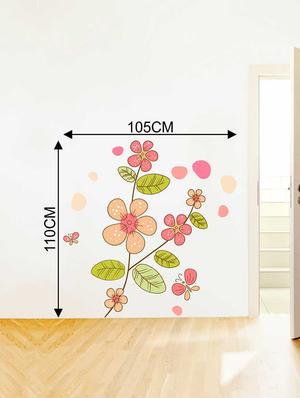 Rawpockets Wall Decals ' Flower Plant Wall Sticker ' Wall stickers (PVC Vinyl) Multicolour - 15733258 - Standard Image - 2