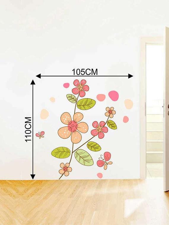 Rawpockets Wall Decals ' Flower Plant Wall Sticker ' Wall stickers (PVC Vinyl) Multicolour - 15733258 - Zoom Image - 2