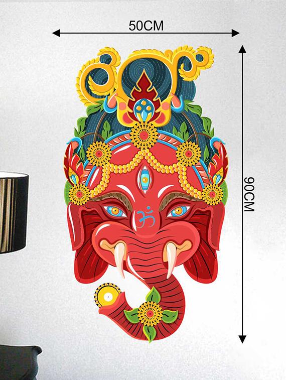 Rawpockets Wall Decals ' Colorful Ganesha Wall Sticker ' Wall stickers (PVC Vinyl) Multicolour - 15733261 - Zoom Image - 2