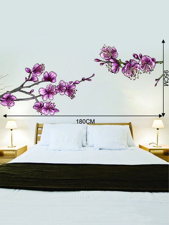 Rawpockets Wall Decals ' Pink Flower Wall Sticker ' Wall stickers (PVC Vinyl) Multicolour - 15733273 - Zoom Image - 2