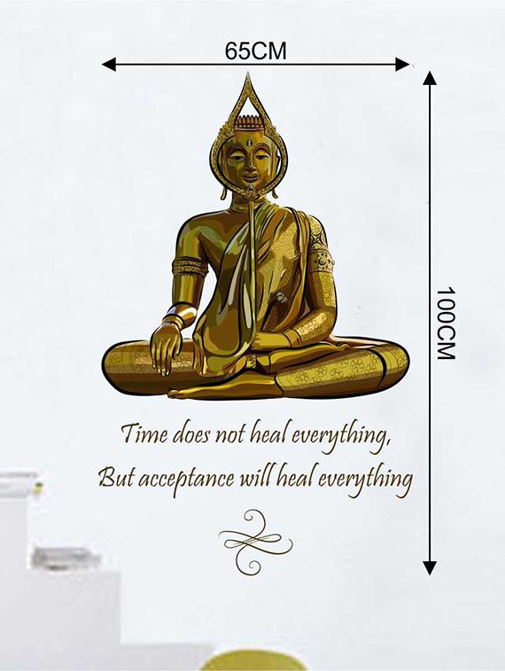 Rawpockets Wall Decals ' Buddha n Quote Wall Sticker ' Wall stickers (PVC Vinyl) Multicolour - 15733274 - Zoom Image - 2