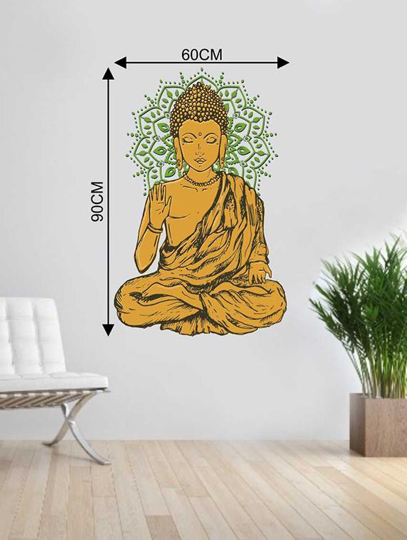 Rawpockets Wall Decals ' Lord Buddha Wall Sticker ' Wall stickers (PVC Vinyl) Multicolour - 15733275 - Zoom Image - 2