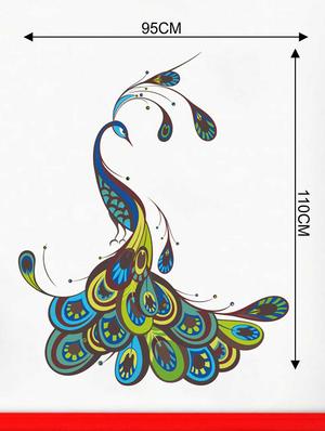 Rawpockets Wall Decals ' Decorative Peacock Wall Sticker ' Wall stickers (PVC Vinyl) Multicolour - 15733279 - Standard Image - 2