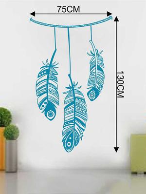 Rawpockets Wall Decals ' Good Vibes Feather Wall Sticker ' Wall stickers (PVC Vinyl) Multicolour - 15733280 - Standard Image - 2