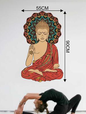 Rawpockets Wall Decals ' Buddha Peaceful Wall Sticker ' Wall stickers (PVC Vinyl) Multicolour - 15733281 - Standard Image - 2