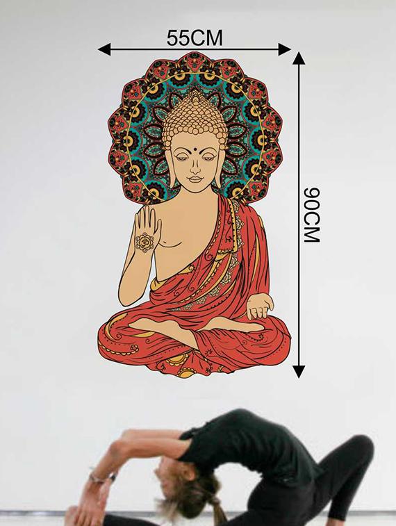 Rawpockets Wall Decals ' Buddha Peaceful Wall Sticker ' Wall stickers (PVC Vinyl) Multicolour - 15733281 - Zoom Image - 2