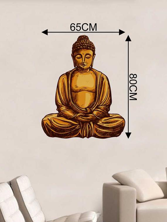 Rawpockets Wall Decals ' Buddha Meditation Wall Sticker ' Wall stickers (PVC Vinyl) Multicolour - 15733284 - Zoom Image - 2