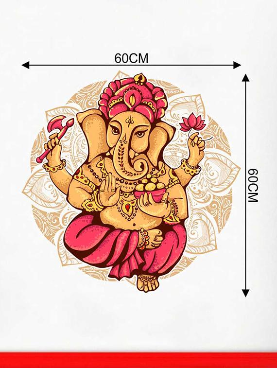 Rawpockets Wall Decals ' Lord Ganesha Decorative Wall Sticker ' Wall stickers (PVC Vinyl) Multicolour - 15733286 - Zoom Image - 2