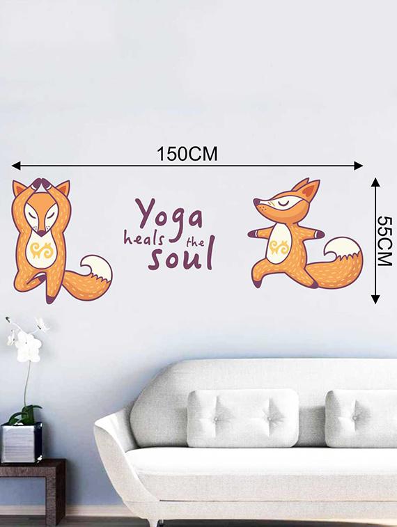 Rawpockets Wall Decals ' Yoga Heals the Soul Wall Sticker ' Wall stickers (PVC Vinyl) Multicolour - 15733287 - Zoom Image - 2