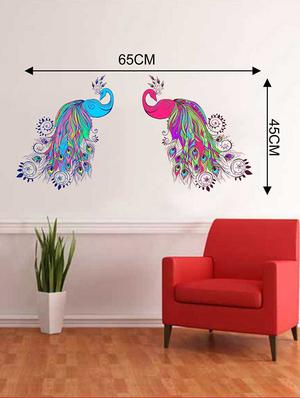 Rawpockets Wall Decals ' Multicolor Peacock Pair Wall Sticker ' Wall stickers (PVC Vinyl) Multicolour - 15733290 - Standard Image - 2
