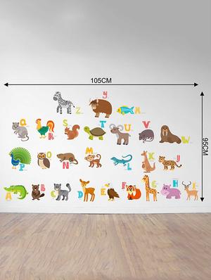 Rawpockets Wall Decals ' ABCD Animals Name Wall Sticker ' Wall stickers (PVC Vinyl) Multicolour - 15733291 - Standard Image - 2