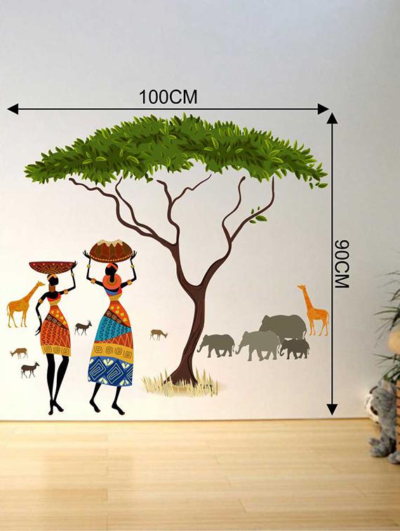 Rawpockets Wall Decals ' African Jungle Story Wall Sticker ' Wall stickers (PVC Vinyl) Multicolour - 15733292 - Zoom Image - 2