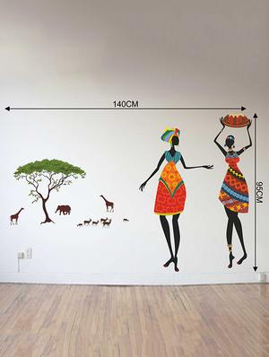 Rawpockets Wall Decals ' African Jungle Theme Wall Sticker ' Wall stickers (PVC Vinyl) Multicolour - 15733293 - Standard Image - 2