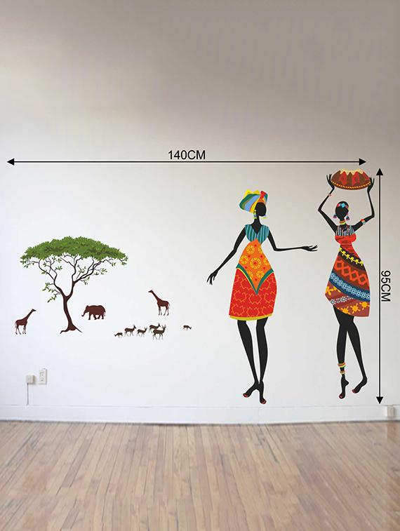 Rawpockets Wall Decals ' African Jungle Theme Wall Sticker ' Wall stickers (PVC Vinyl) Multicolour - 15733293 - Zoom Image - 2