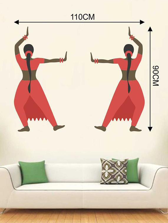 Rawpockets Wall Decals ' Dance Ladies Wall Sticker ' Wall stickers (PVC Vinyl) Multicolour - 15733294 - Zoom Image - 2