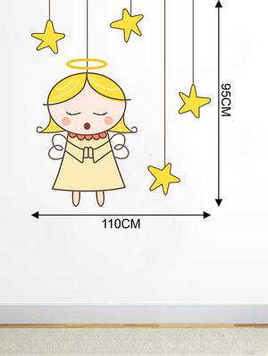 Rawpockets Wall Decals ' Angel n Stars Wall Sticker ' Wall stickers (PVC Vinyl) Multicolour - 15733302 - Standard Image - 2