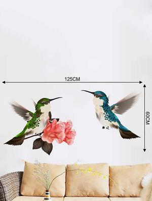 Rawpockets Wall Decals ' Multi Color Love Birds Wall Sticker ' Wall stickers (PVC Vinyl) Multicolour - 15733308 - Standard Image - 2