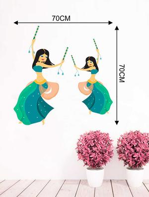 Rawpockets Wall Decals ' Garba Dancing Wall Sticker ' Wall stickers (PVC Vinyl) Multicolour - 15733313 - Standard Image - 2