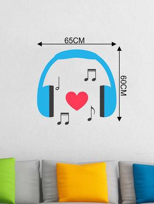 Rawpockets Wall Decals ' Headphone Music Wall Sticker ' Wall stickers (PVC Vinyl) Multicolour - 15733314 - Standard Image - 2