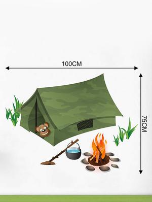Rawpockets Wall Decals ' Forest Tent Wall Sticker ' Wall stickers (PVC Vinyl) Multicolour - 15733317 - Standard Image - 2